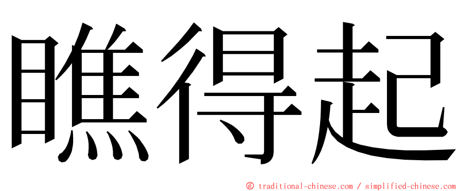 瞧得起 ming font