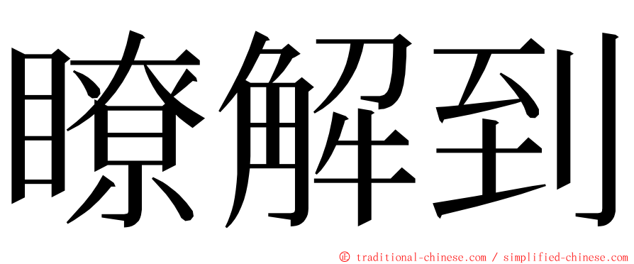 瞭解到 ming font