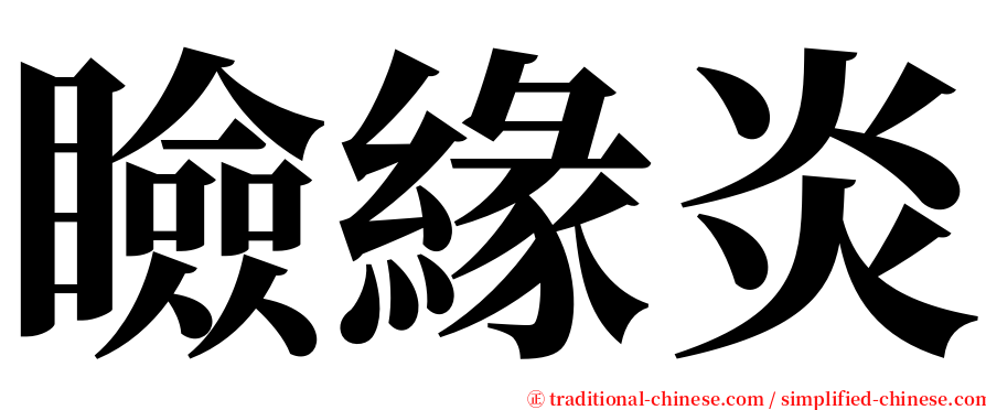 瞼緣炎 serif font