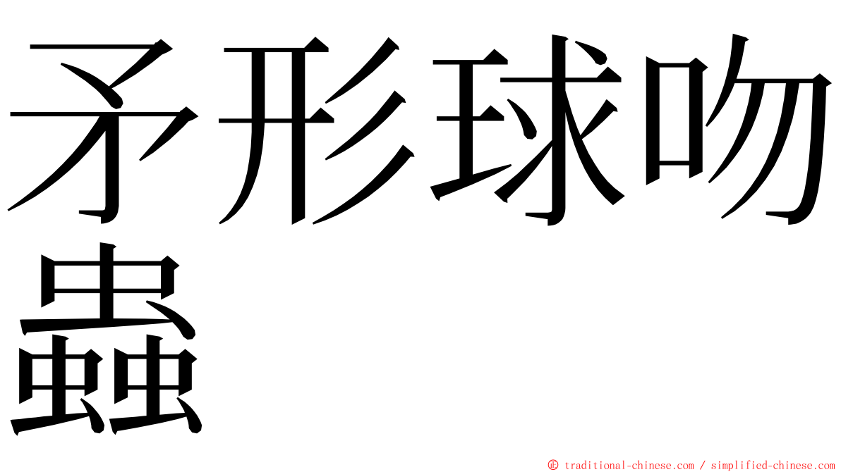 矛形球吻蟲 ming font