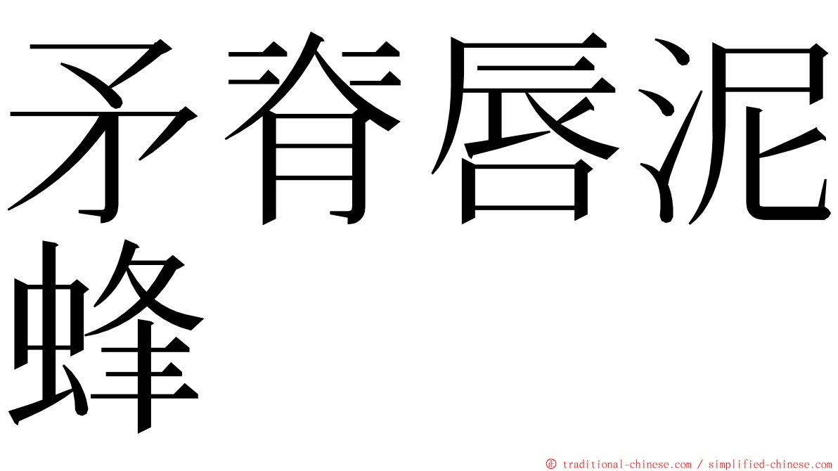 矛脊唇泥蜂 ming font