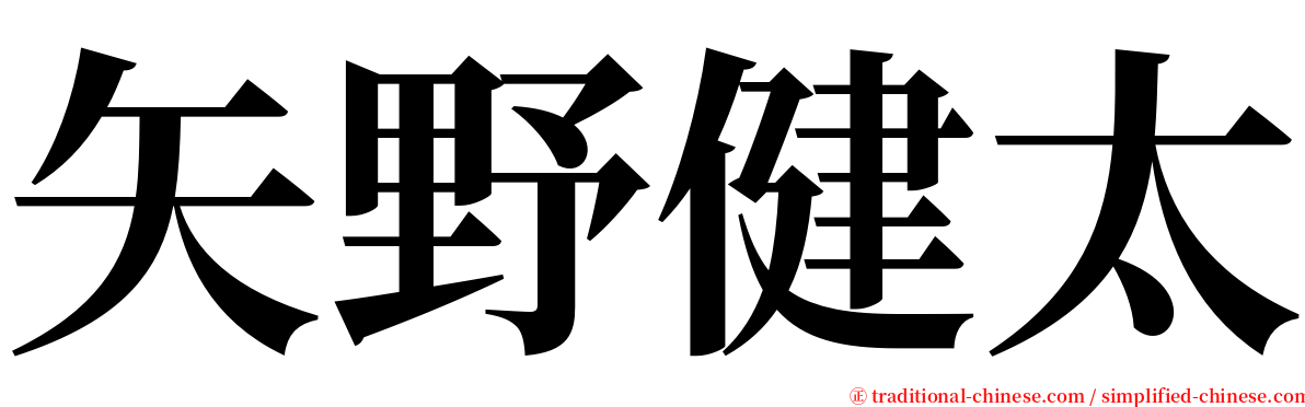 矢野健太 serif font