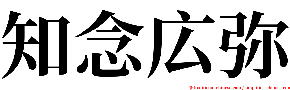 知念広弥 serif font