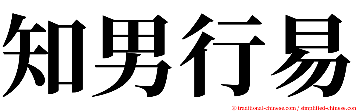 知男行易 serif font