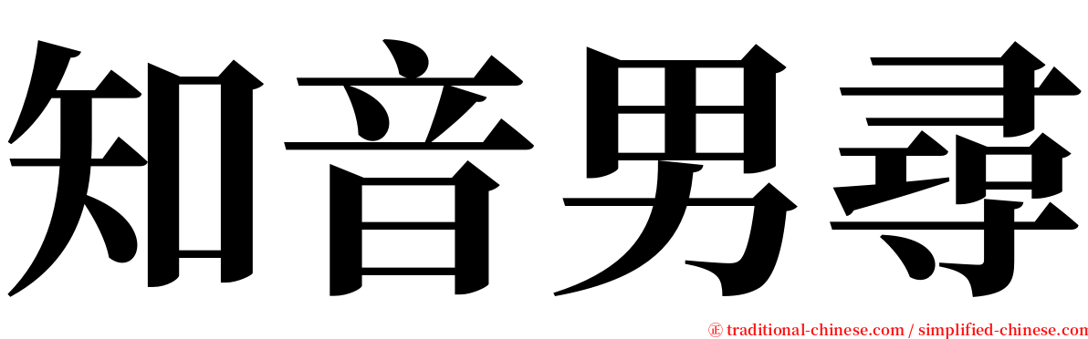 知音男尋 serif font