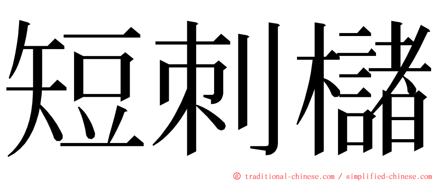 短刺櫧 ming font