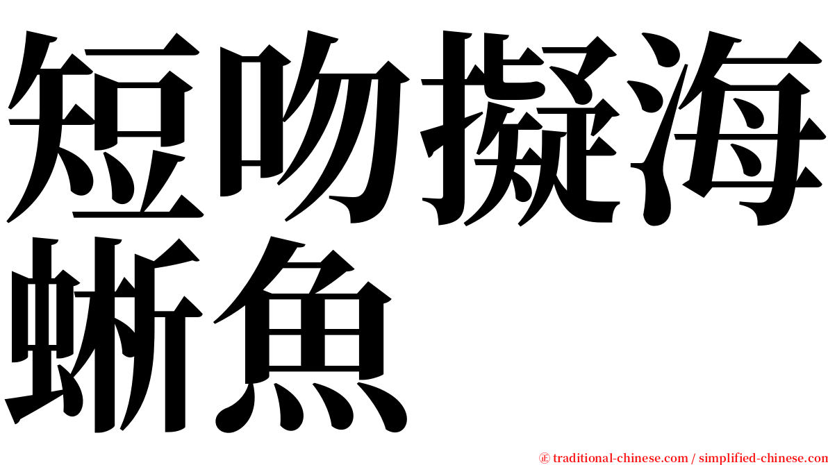 短吻擬海蜥魚 serif font