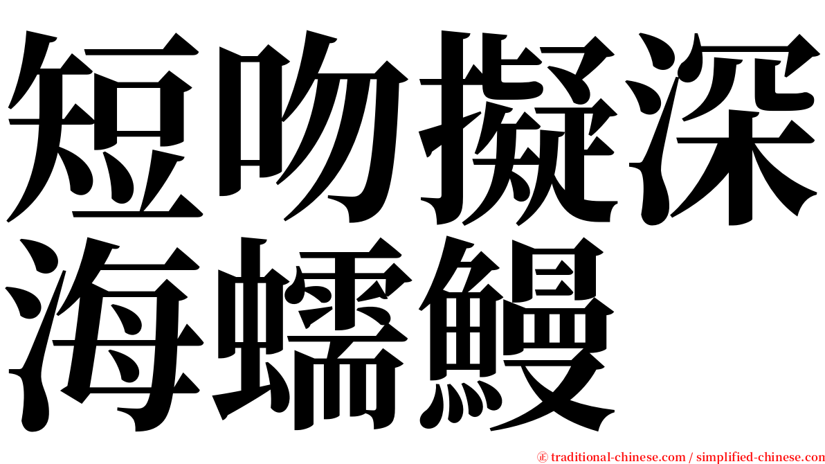 短吻擬深海蠕鰻 serif font