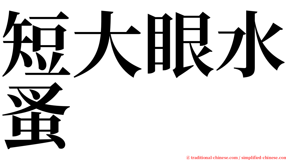 短大眼水蚤 serif font