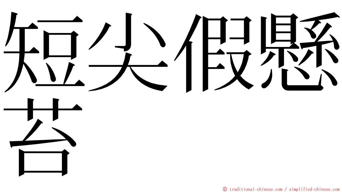 短尖假懸苔 ming font