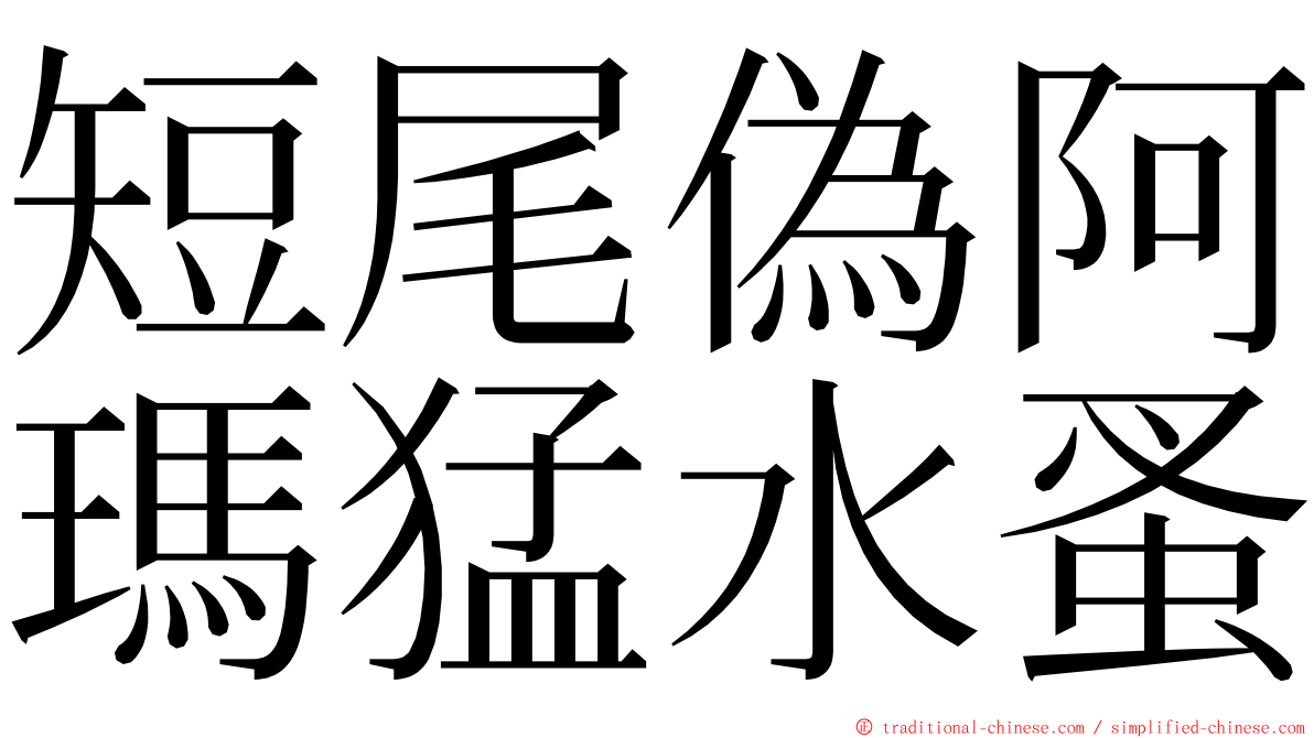 短尾偽阿瑪猛水蚤 ming font