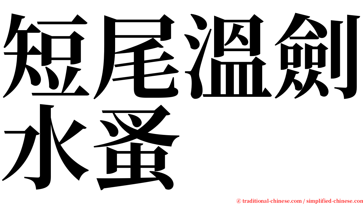 短尾溫劍水蚤 serif font