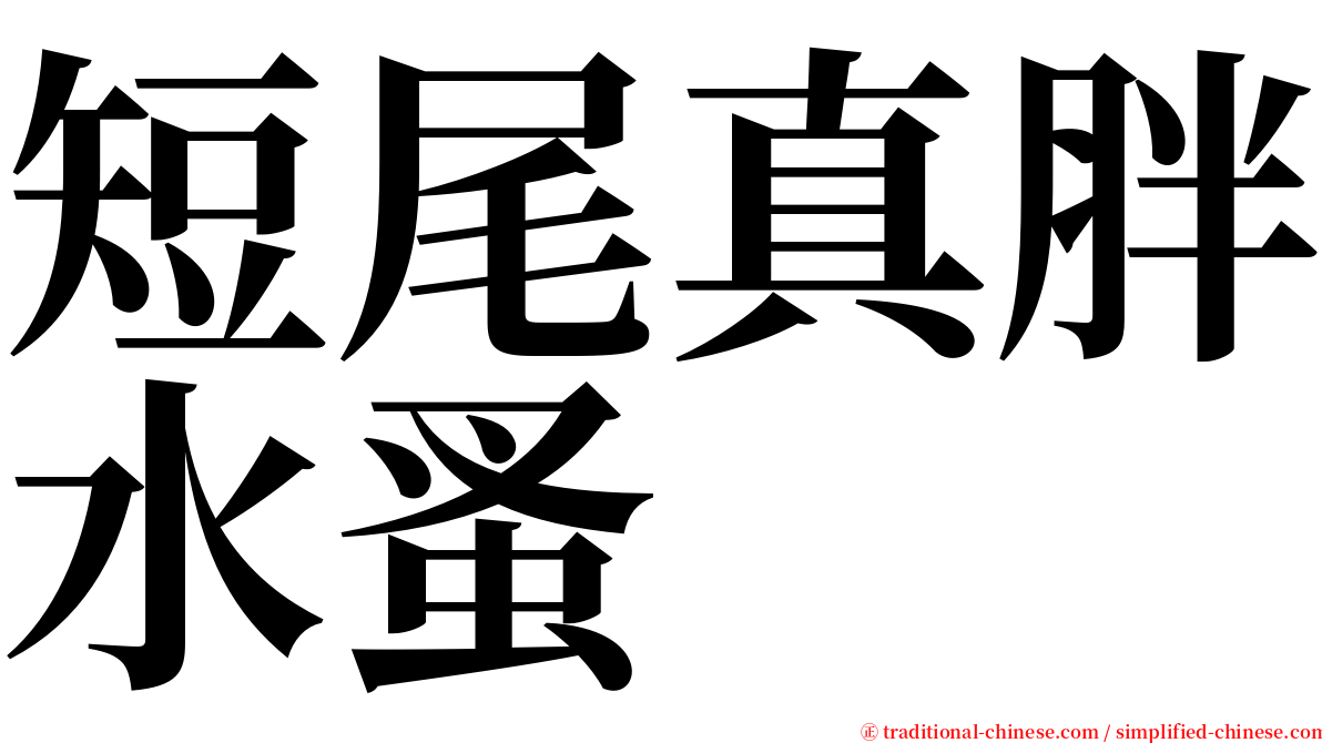 短尾真胖水蚤 serif font