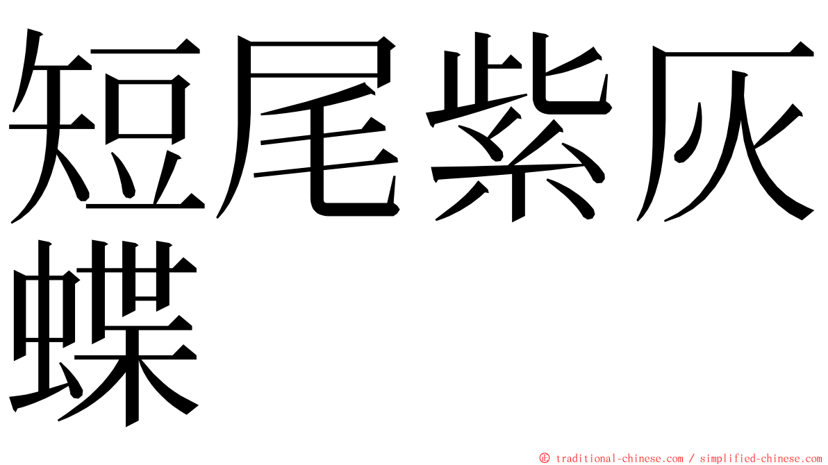 短尾紫灰蝶 ming font