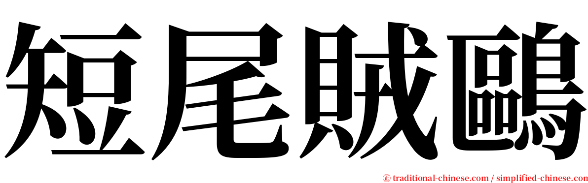 短尾賊鷗 serif font