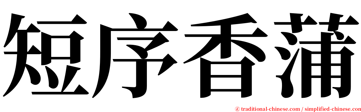 短序香蒲 serif font