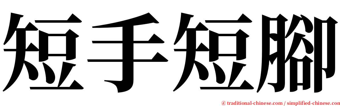 短手短腳 serif font