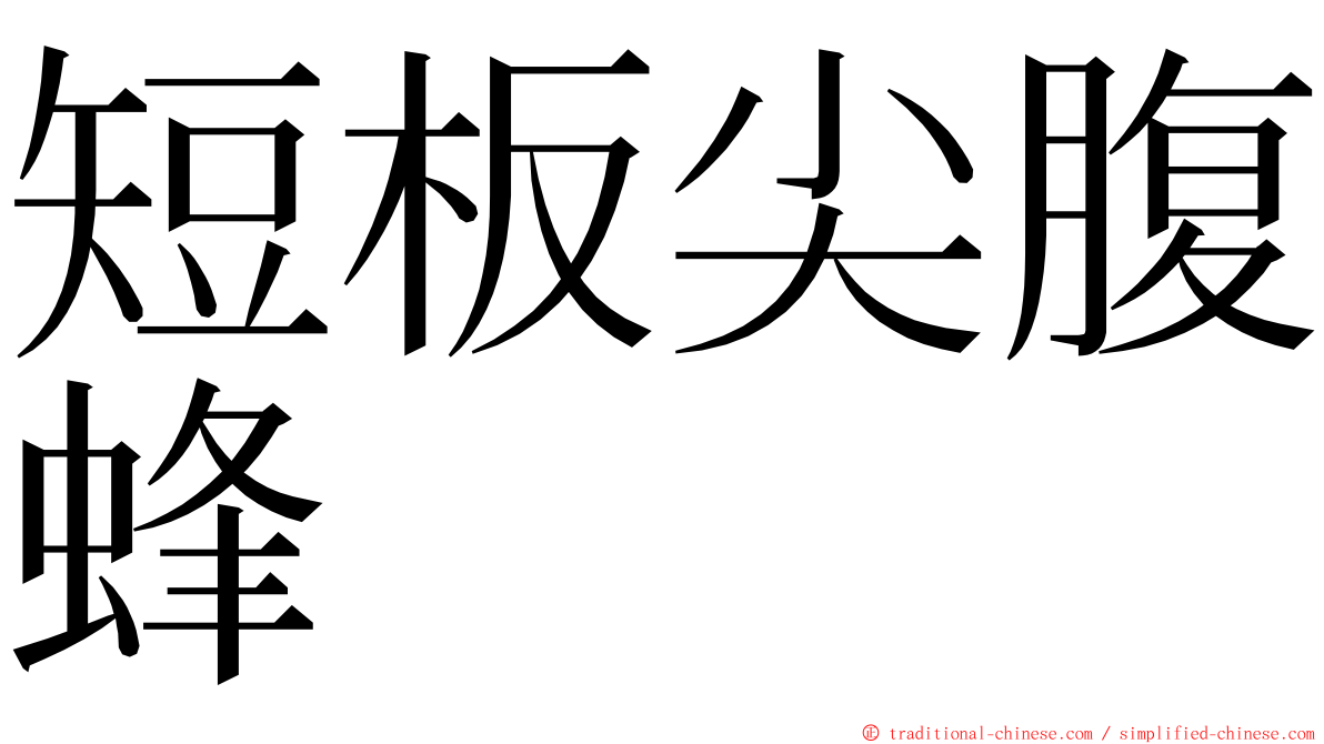 短板尖腹蜂 ming font