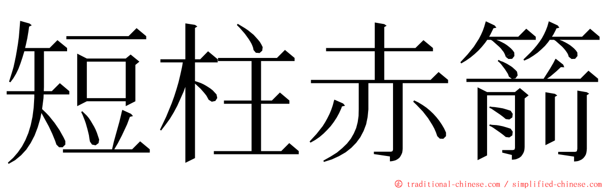 短柱赤箭 ming font