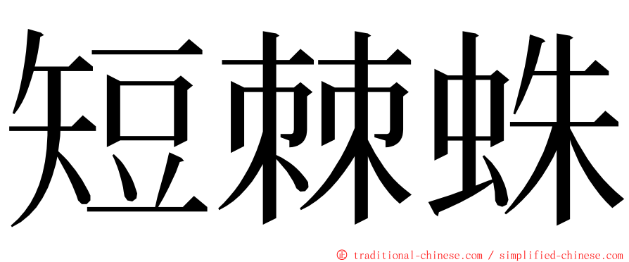 短棘蛛 ming font