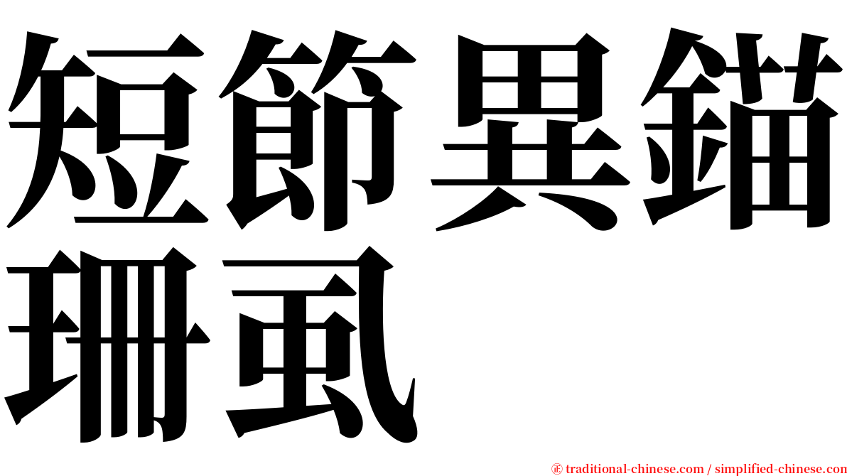 短節異錨珊虱 serif font