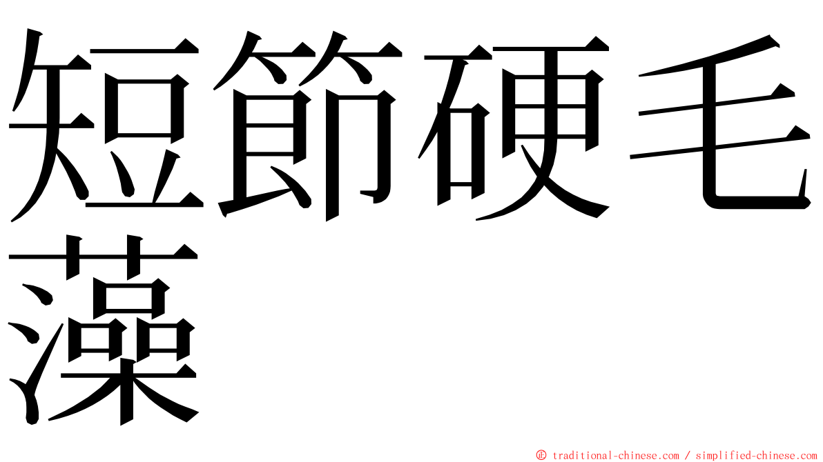 短節硬毛藻 ming font