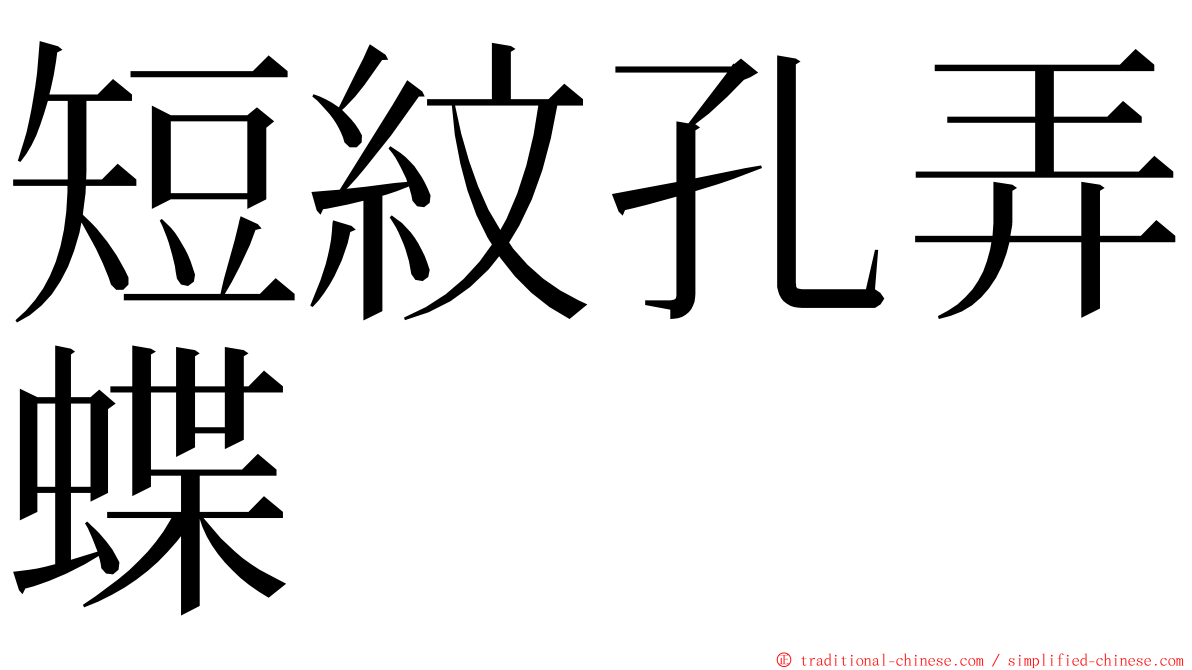 短紋孔弄蝶 ming font