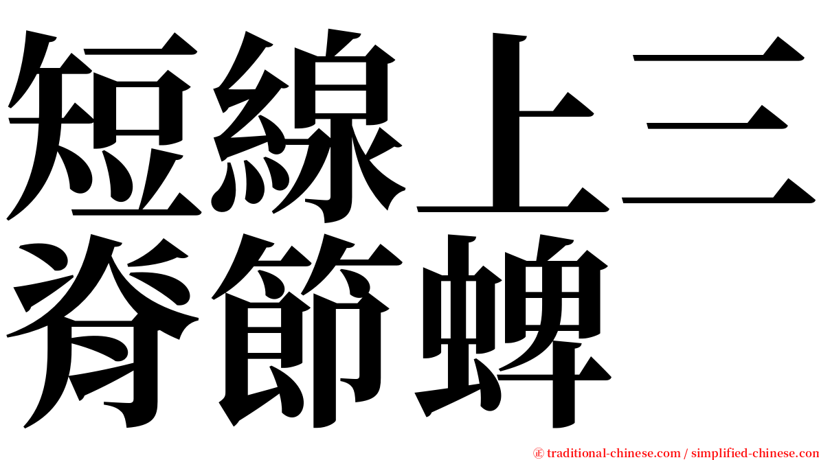 短線上三脊節蜱 serif font