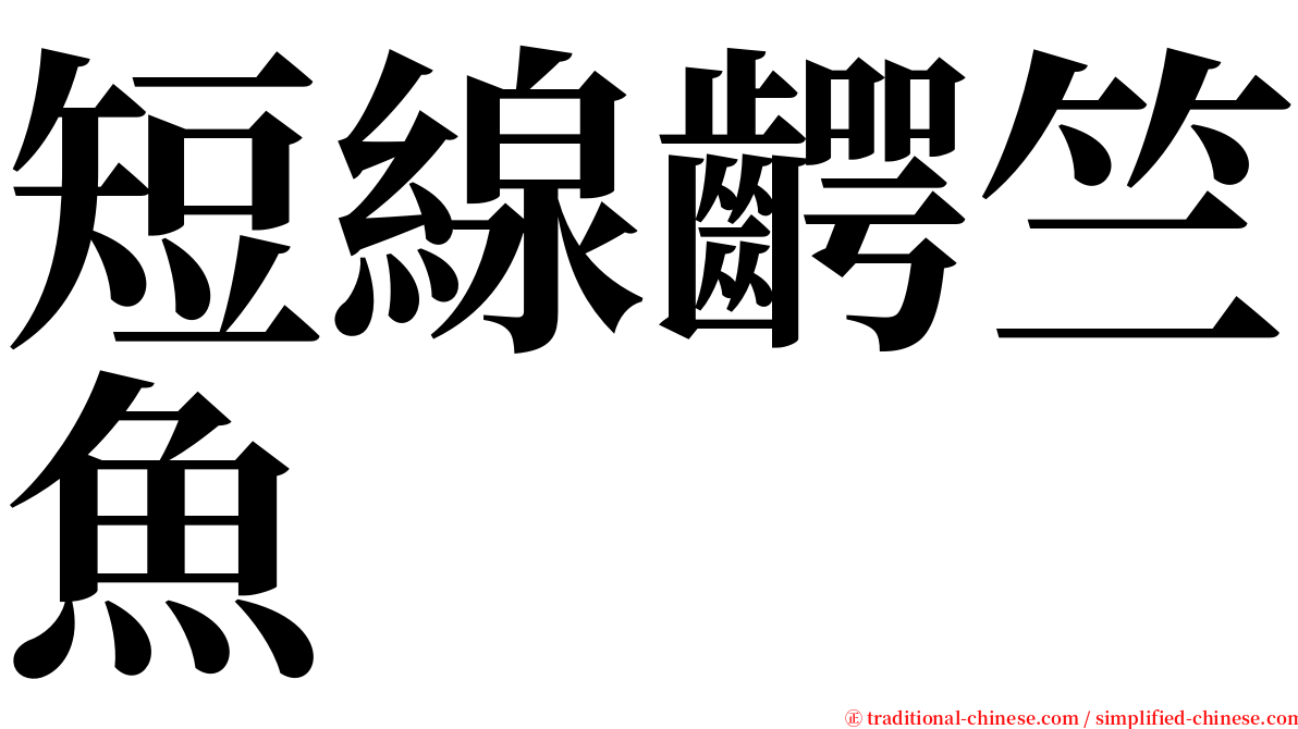 短線齶竺魚 serif font