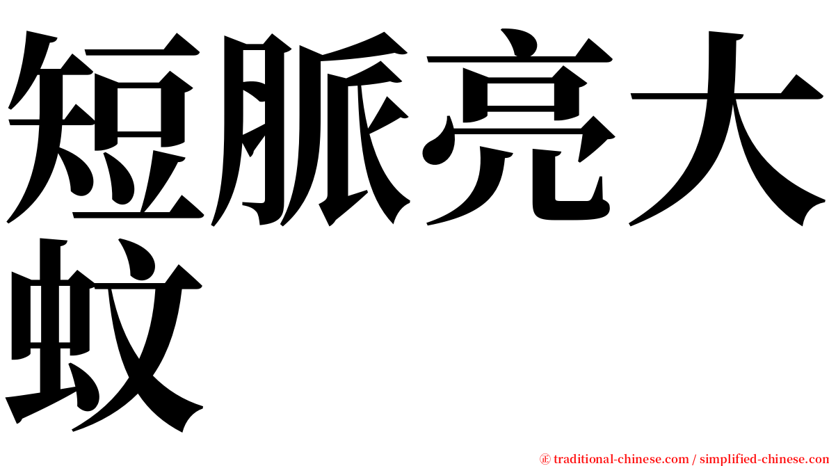 短脈亮大蚊 serif font