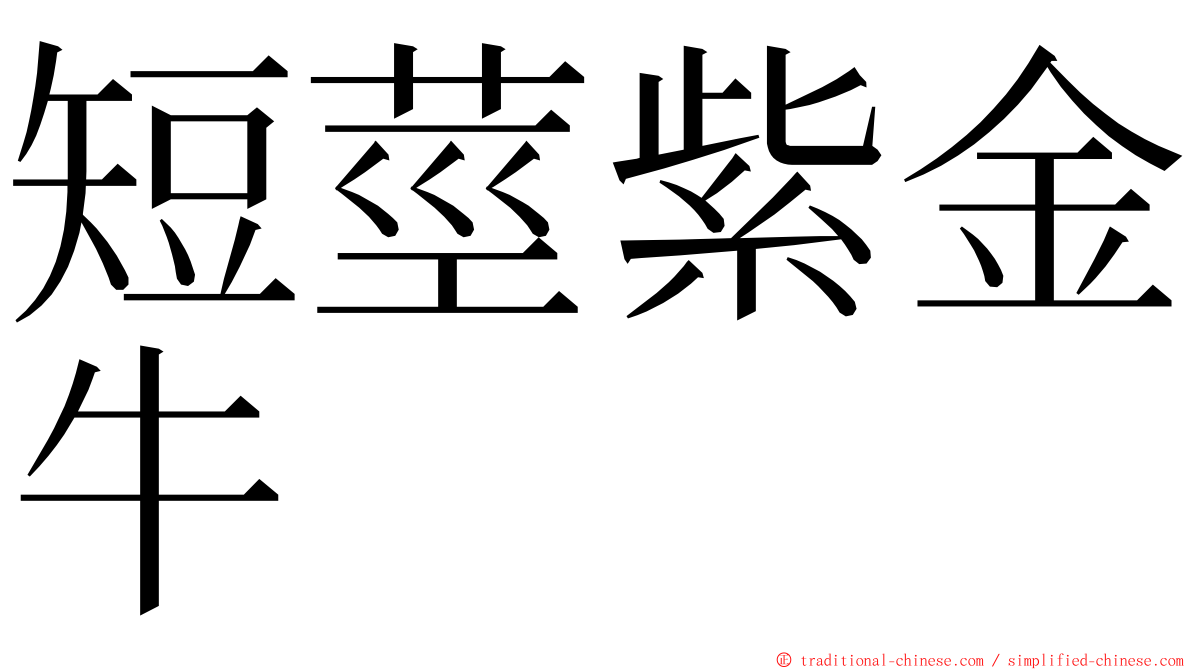 短莖紫金牛 ming font