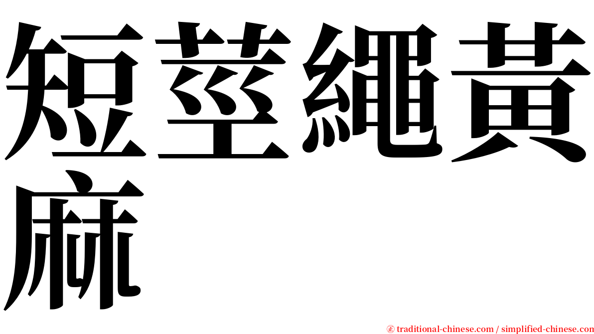 短莖繩黃麻 serif font