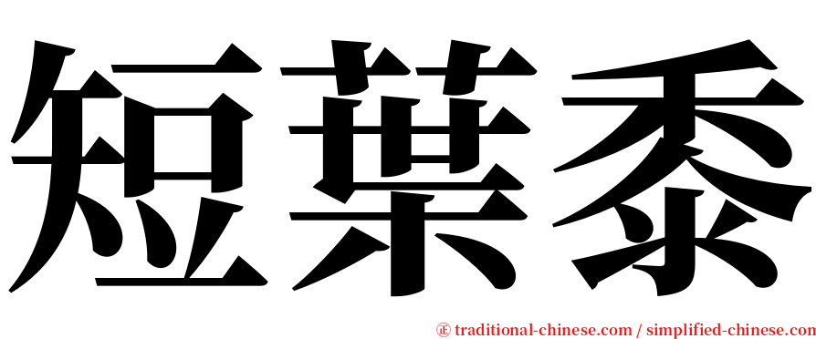 短葉黍 serif font