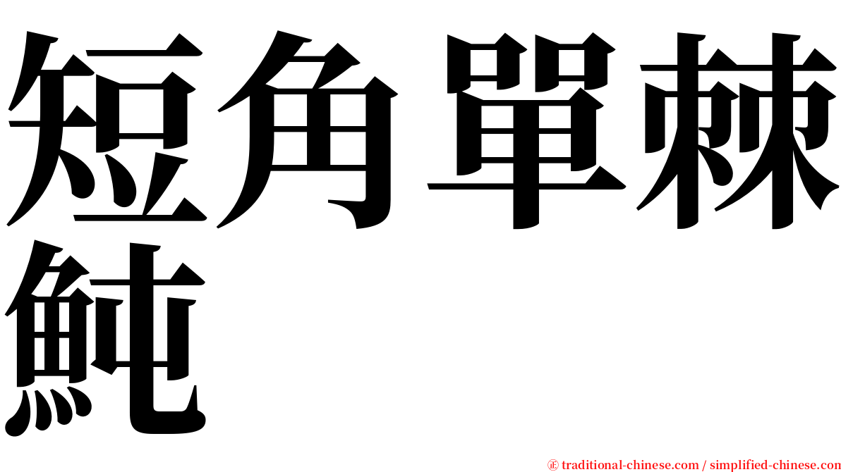 短角單棘魨 serif font