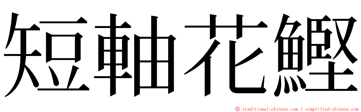 短軸花鰹 ming font