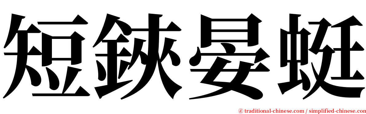 短鋏晏蜓 serif font