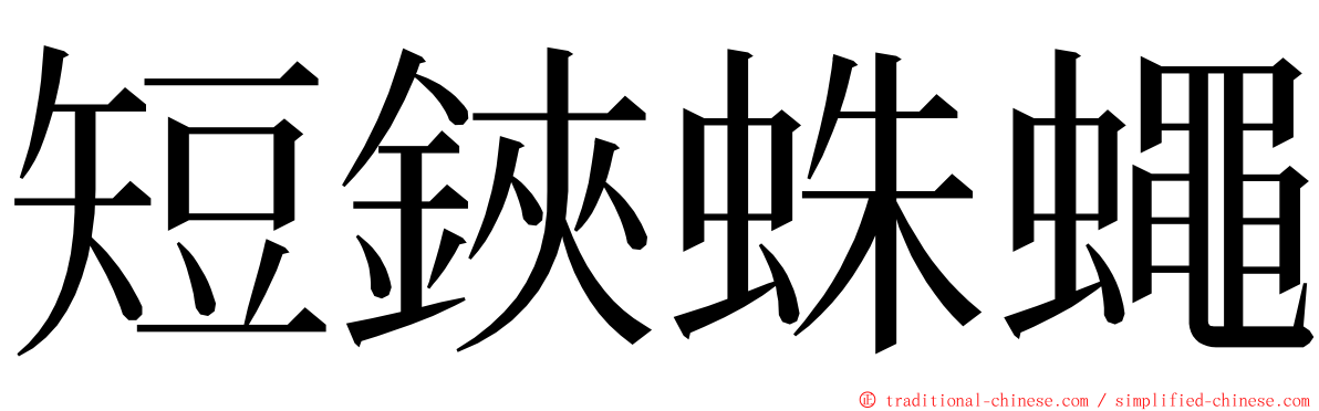 短鋏蛛蠅 ming font