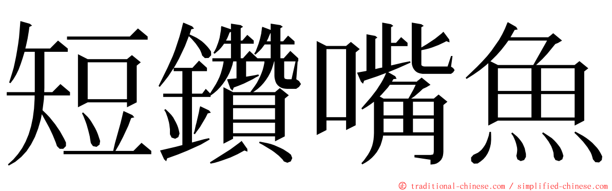 短鑽嘴魚 ming font