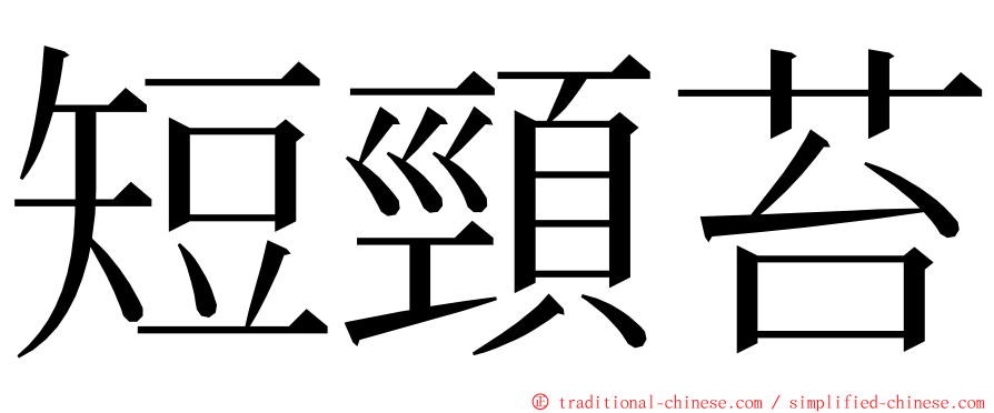 短頸苔 ming font