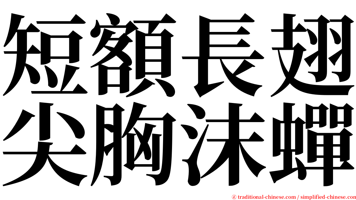 短額長翅尖胸沫蟬 serif font