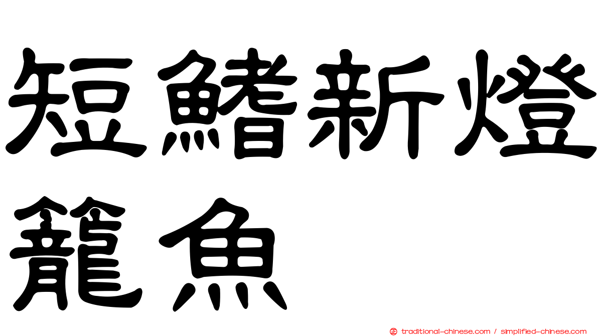 短鰭新燈籠魚