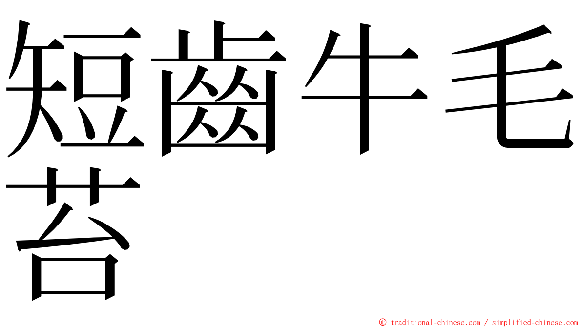短齒牛毛苔 ming font