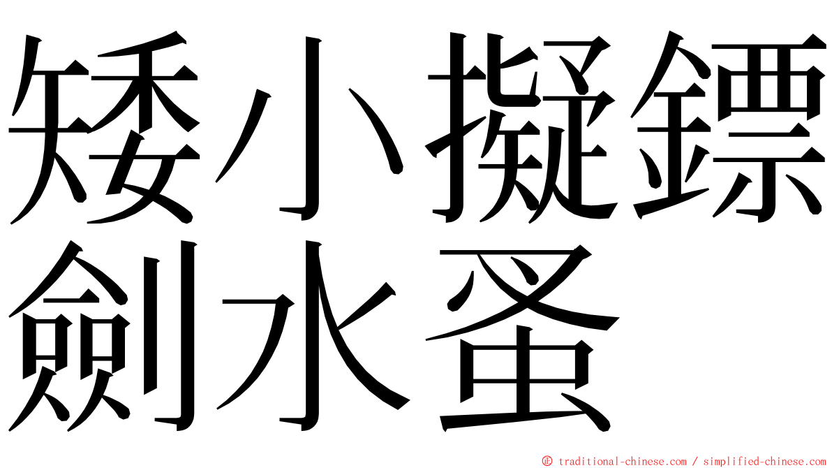 矮小擬鏢劍水蚤 ming font