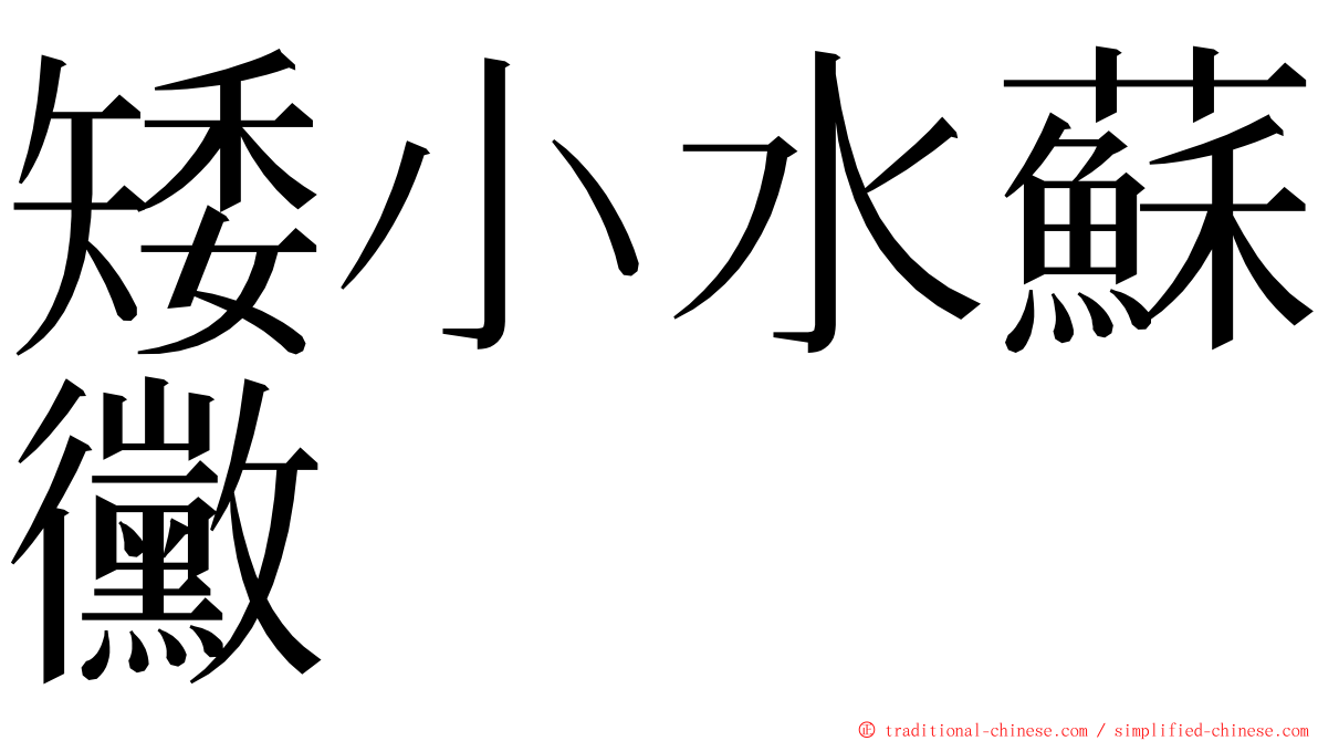 矮小水蘇黴 ming font