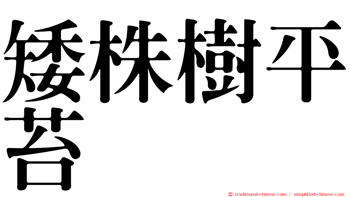 矮株樹平苔