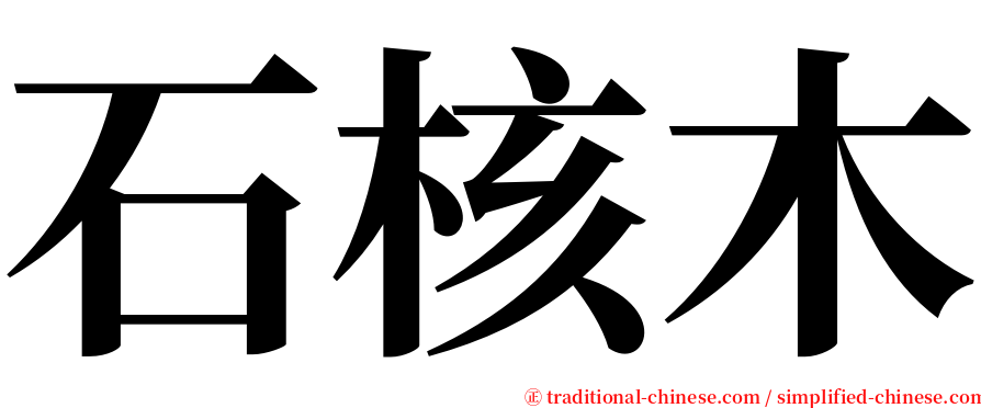 石核木 serif font