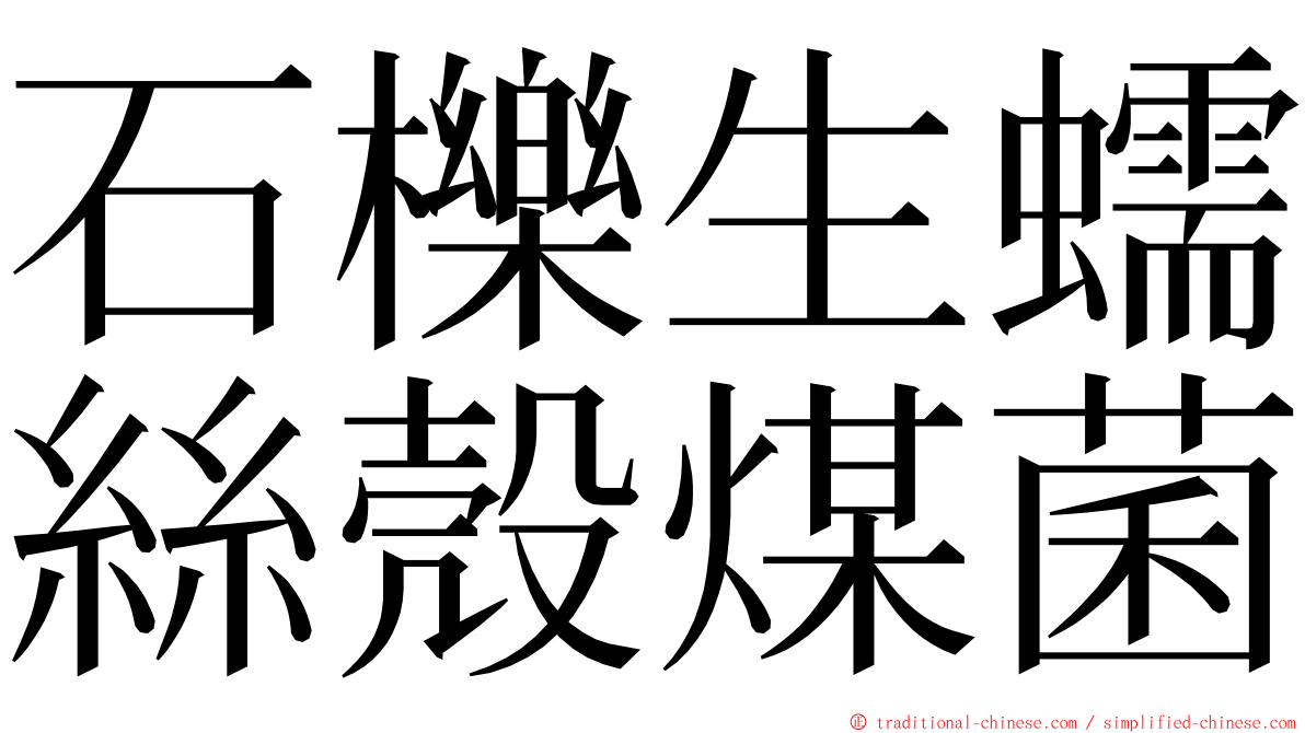 石櫟生蠕絲殼煤菌 ming font