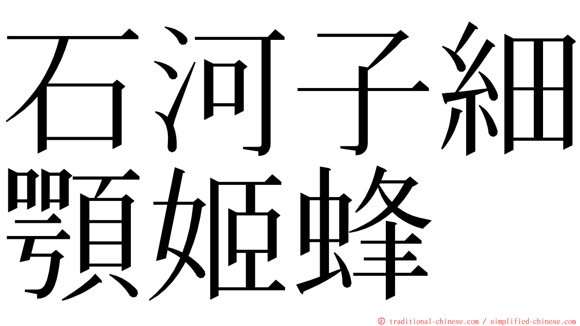 石河子細顎姬蜂 ming font