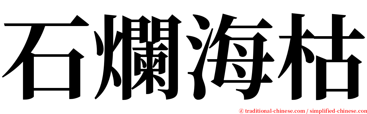 石爛海枯 serif font