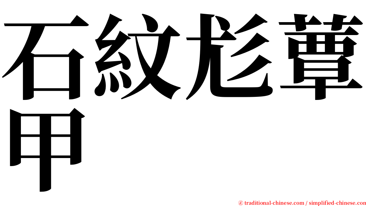 石紋尨蕈甲 serif font
